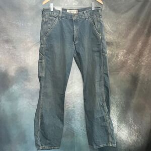 Levis Carpenter Loose Straight Jeans Mens 33x32 Medium Wash Blue Denim Utility